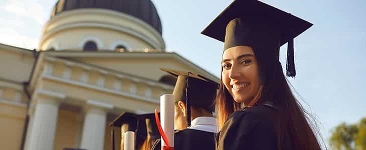 Smiling kid at graduation
